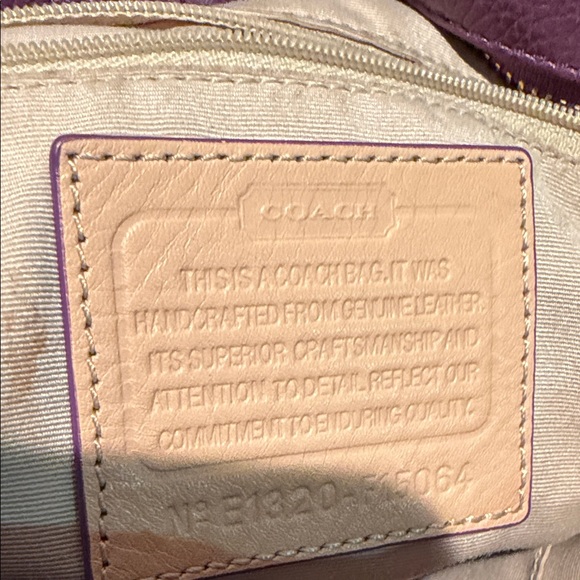 Coach Purple Leather Hobo Bag - Picture 5 of 7